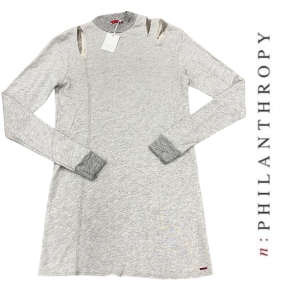 NWT N:Philanthropy Kyra Sweatshirt Dress, Grey - Picture 8 of 13
